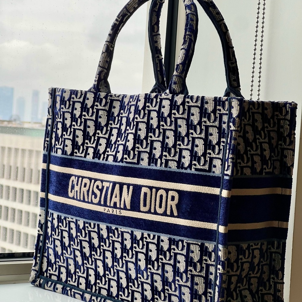 Dior Blue and Cream Tote Bag